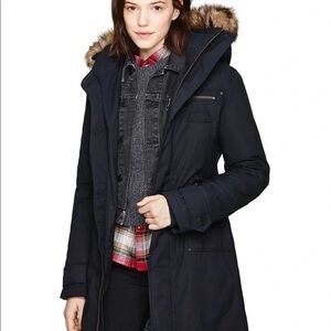 🖤 ❄️ Aritzia TNA Women’s Black Verbier Hooded (No Fur) Parka Sz S Cabincore